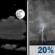 Monday Night: Partly Cloudy then Slight Chance Showers And Thunderstorms
